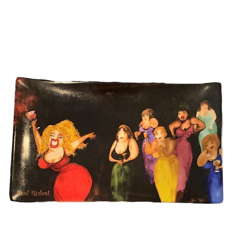 Art Gallery Serving Tray Wild but Tasteful Women Red Rules 10.5 X 6.